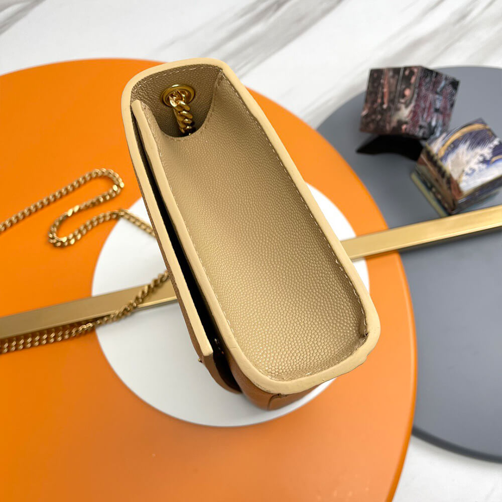 KATE MEDIUM CHAIN BAG IN GRAIN DE POUDRE EMBOSSED LEATHER