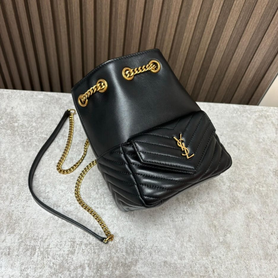 YSL Joe quilted lambskin mini bucket
