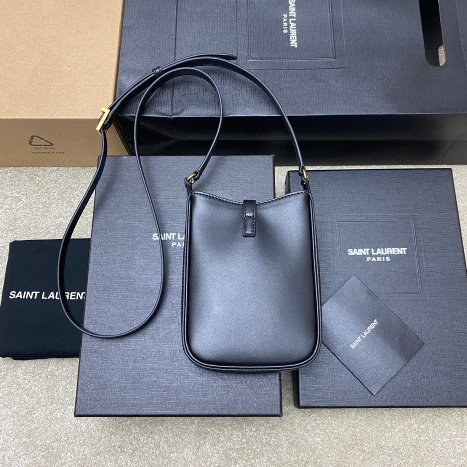 YSL Le 5 à 7 mini vertical bag in shiny leather