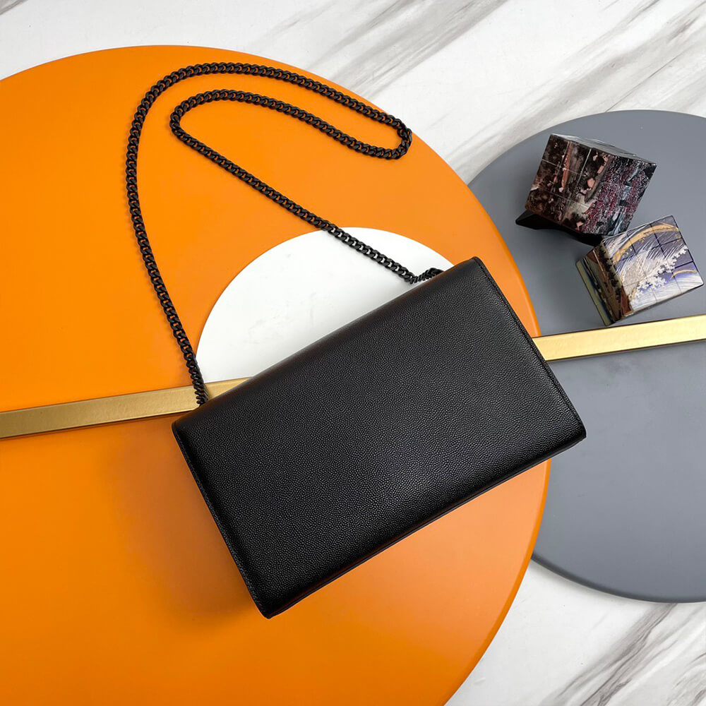 KATE MEDIUM CHAIN BAG IN GRAIN DE POUDRE EMBOSSED LEATHER