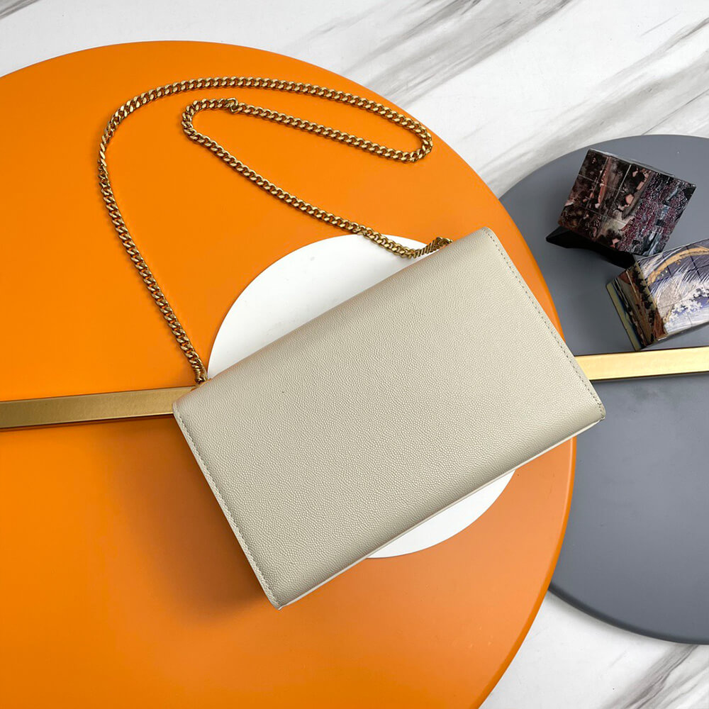 KATE MEDIUM CHAIN BAG IN GRAIN DE POUDRE EMBOSSED LEATHER