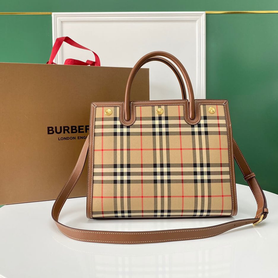 Small Vintage Check Two Handle Title Bag