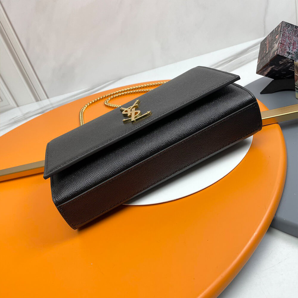 KATE MEDIUM CHAIN BAG IN GRAIN DE POUDRE EMBOSSED LEATHER