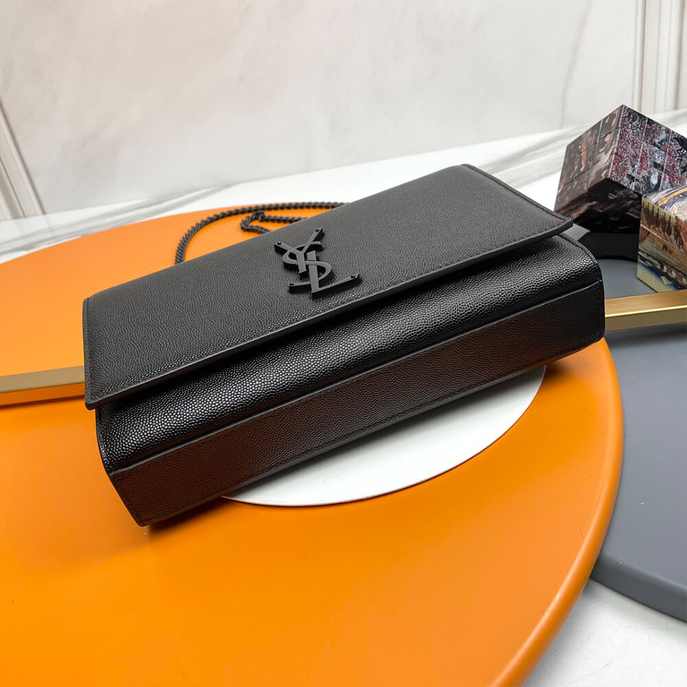 KATE MEDIUM CHAIN BAG IN GRAIN DE POUDRE EMBOSSED LEATHER