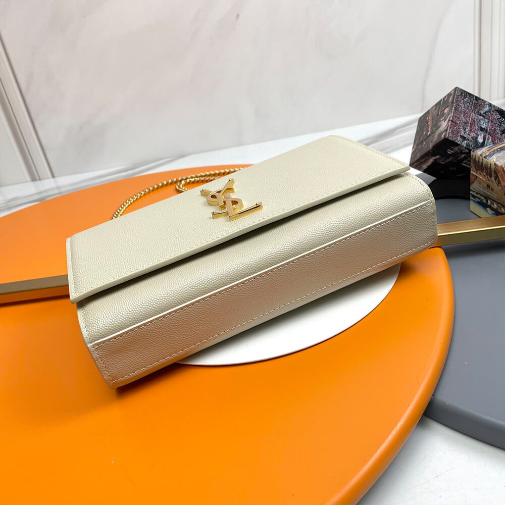 KATE MEDIUM CHAIN BAG IN GRAIN DE POUDRE EMBOSSED LEATHER