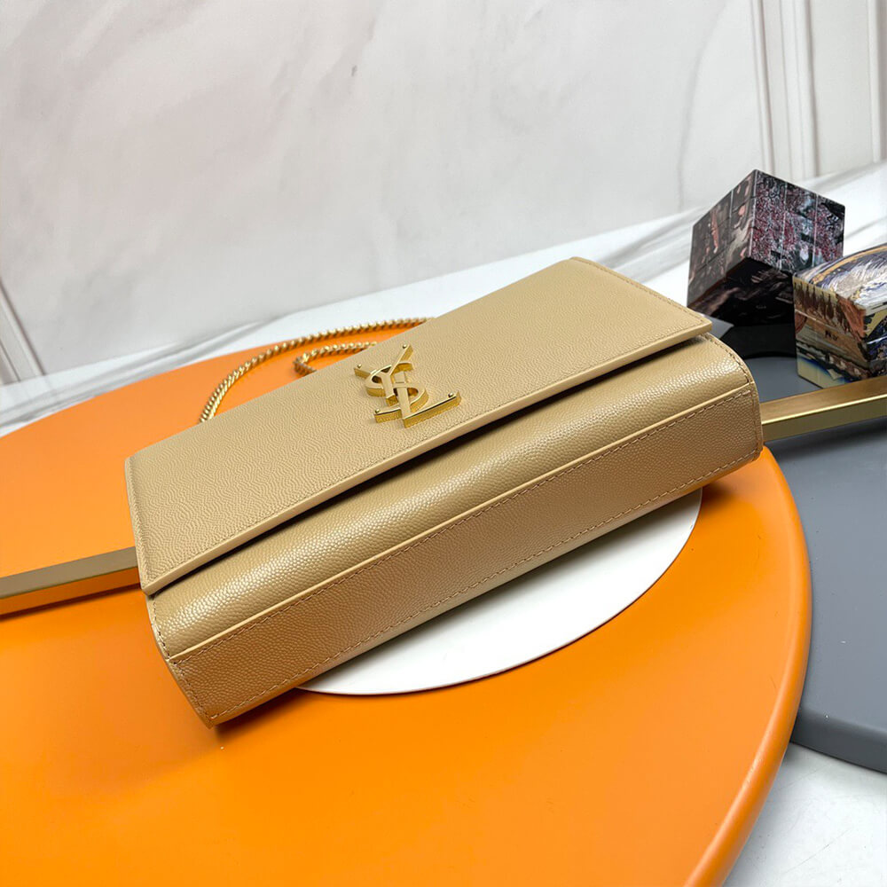 KATE MEDIUM CHAIN BAG IN GRAIN DE POUDRE EMBOSSED LEATHER