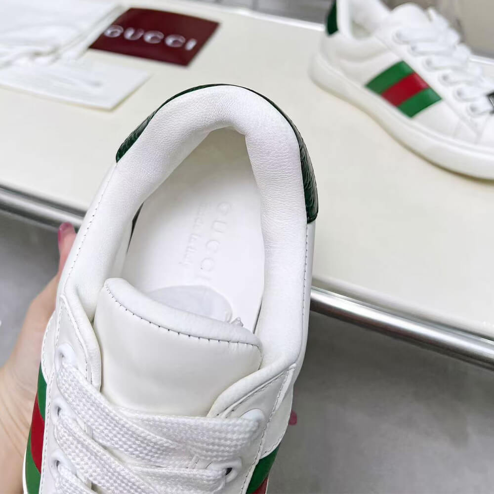 G*u*i ace web stripe leather sneakers