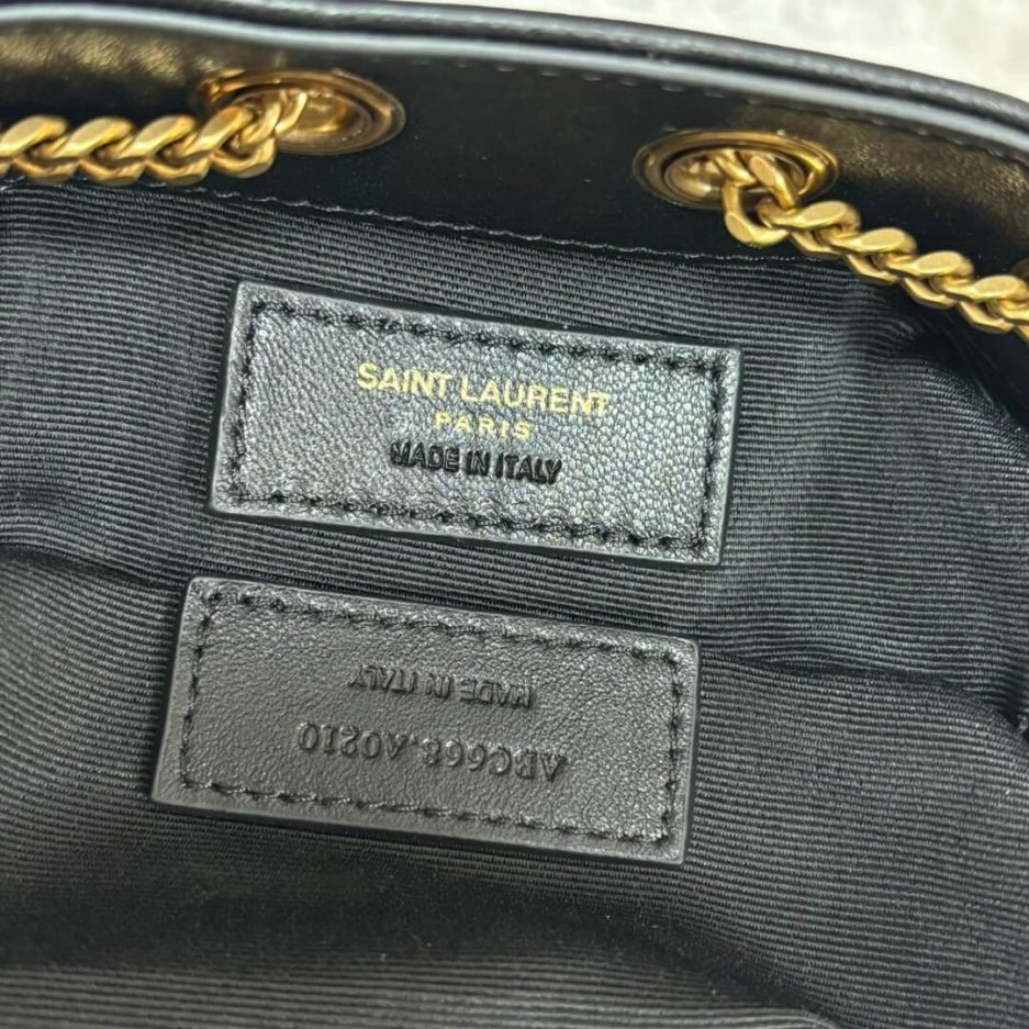 YSL Joe quilted lambskin mini bucket