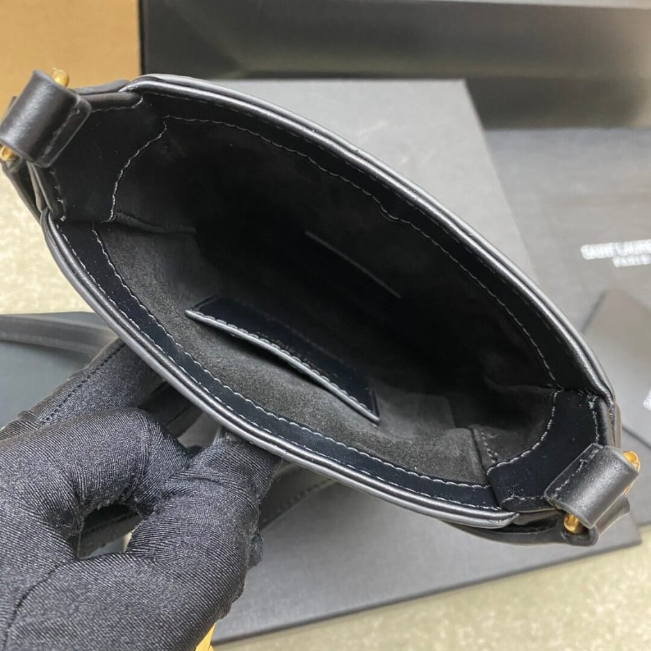 YSL Le 5 à 7 mini vertical bag in shiny leather