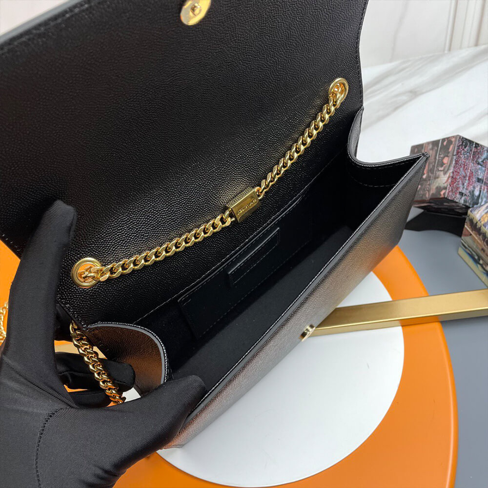 KATE MEDIUM CHAIN BAG IN GRAIN DE POUDRE EMBOSSED LEATHER