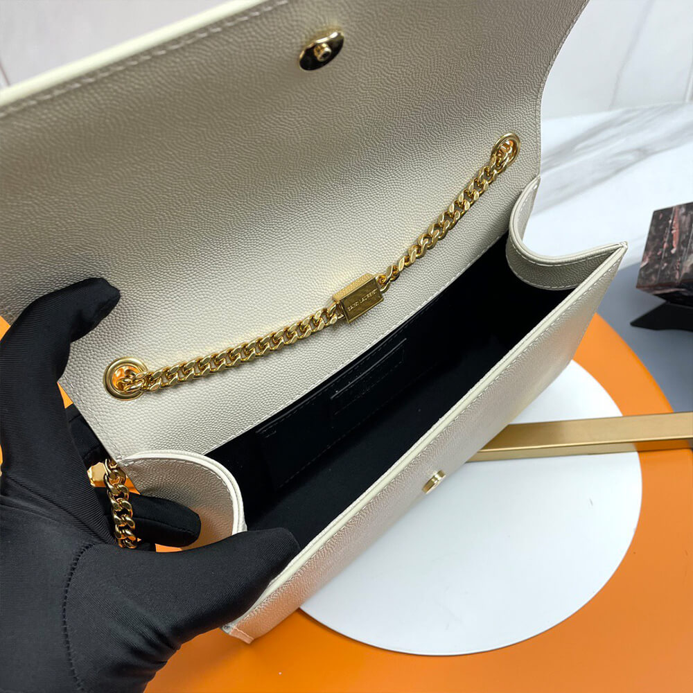 KATE MEDIUM CHAIN BAG IN GRAIN DE POUDRE EMBOSSED LEATHER