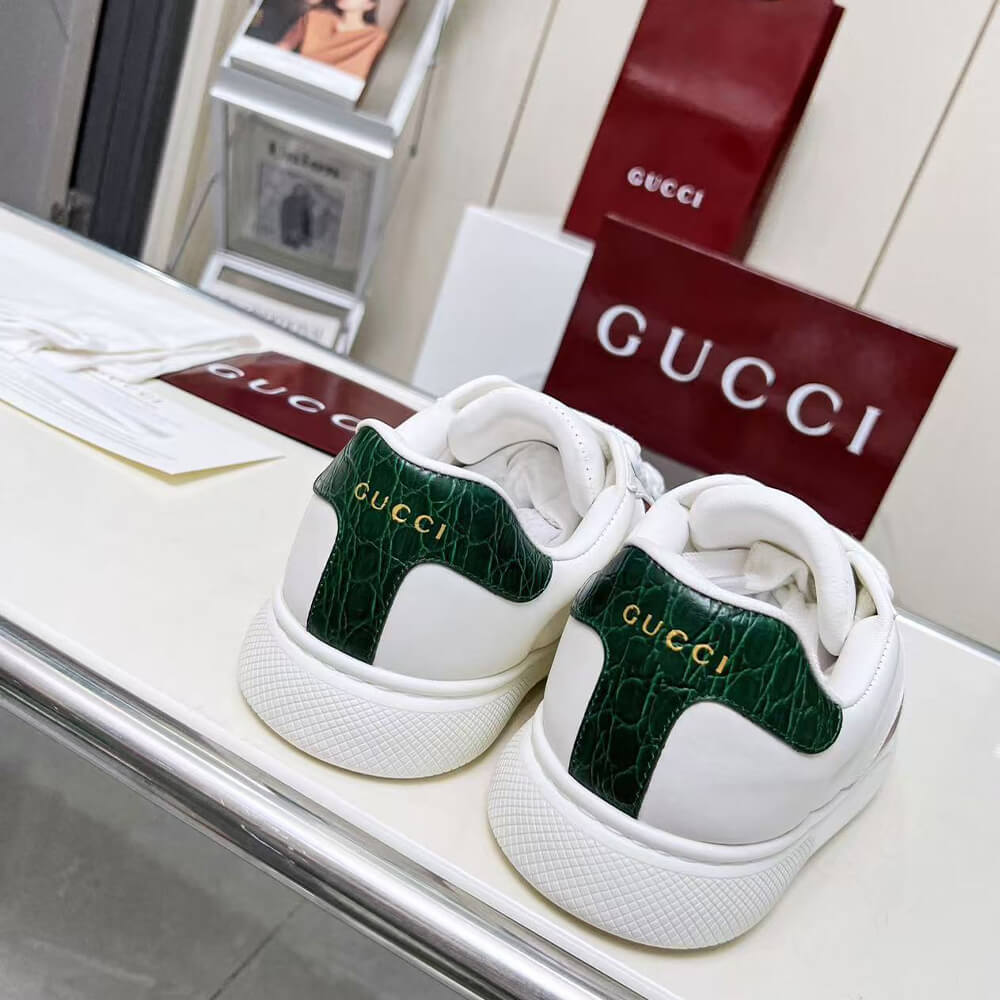 G*u*i ace web stripe leather sneakers