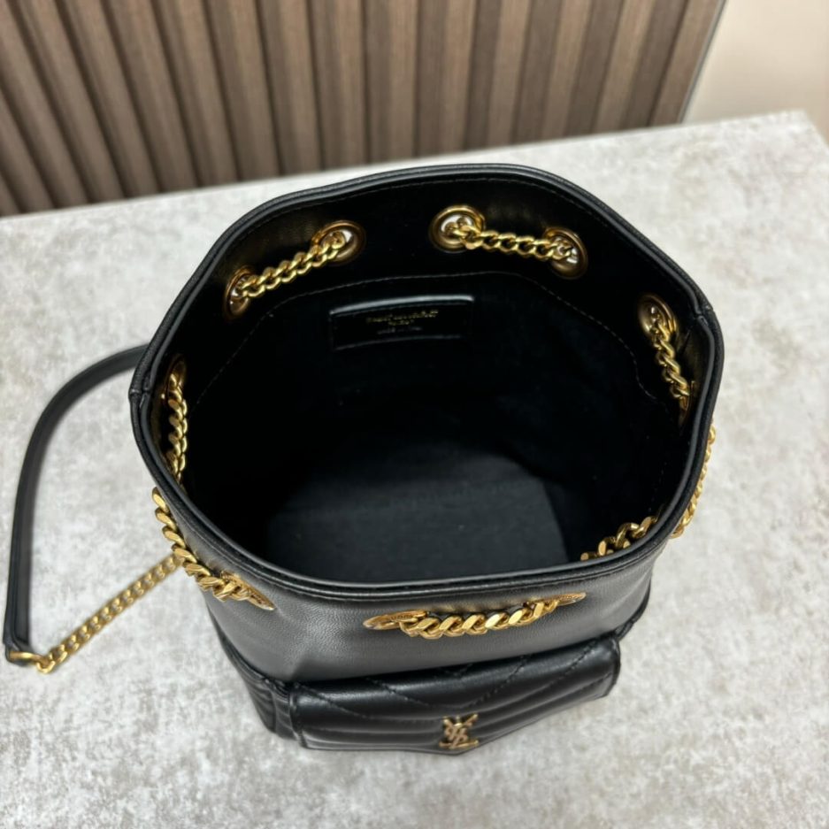 YSL Joe quilted lambskin mini bucket